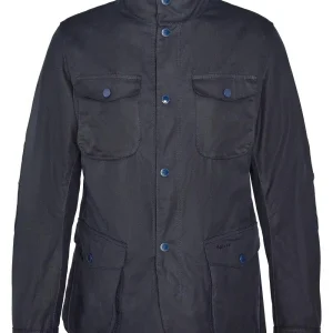 Giacca uomo blu navy in cotone cerato