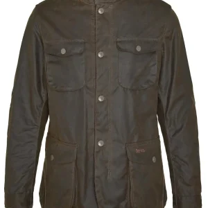 Giacca uomo verde oliva in cotone cerato