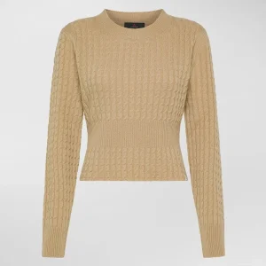 Maglia donna beige in lana