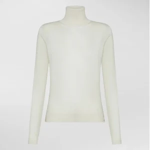 Maglia donna bianca in lana vergine