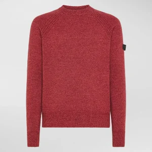 Maglia uomo orchidea scuro in misto lana moulinè