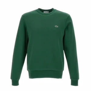 Felpa uomo verde in cotone