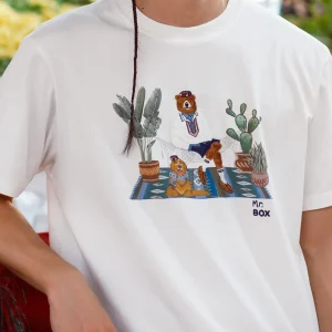 T-shirt uomo panna in cotone