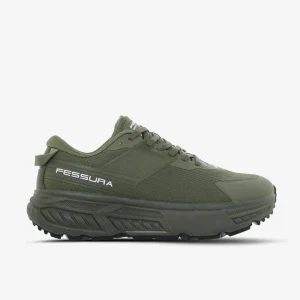 Scarpe uomo verde militare in tessuto idrorepellente