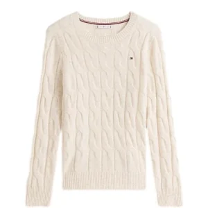 Pullover donna color latte in pura lana