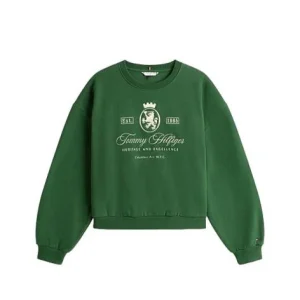 Felpa donna verde in misto cotone