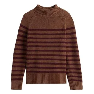 Pullover donna marrone in misto lana e cashmere