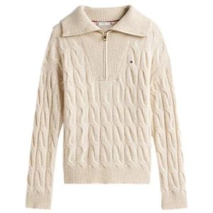 Pullover donna color latte in lana