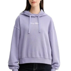 Felpa donna lavanda in misto cotone