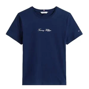 T-shirt donna blu scuro in cotone