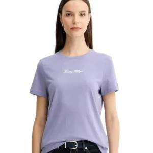 T-shirt donna lavanda in cotone