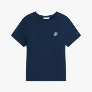 T-shirt donna navy in cotone