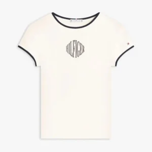 T-shirt donna avorio in cotone