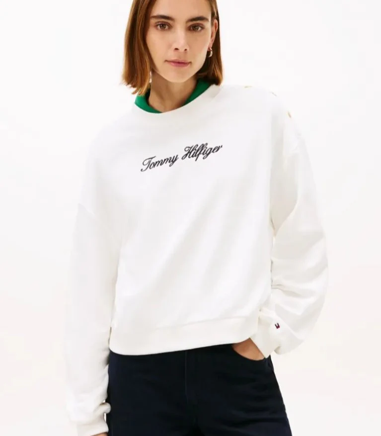 Felpa donna ecrù in cotone - immagine 3