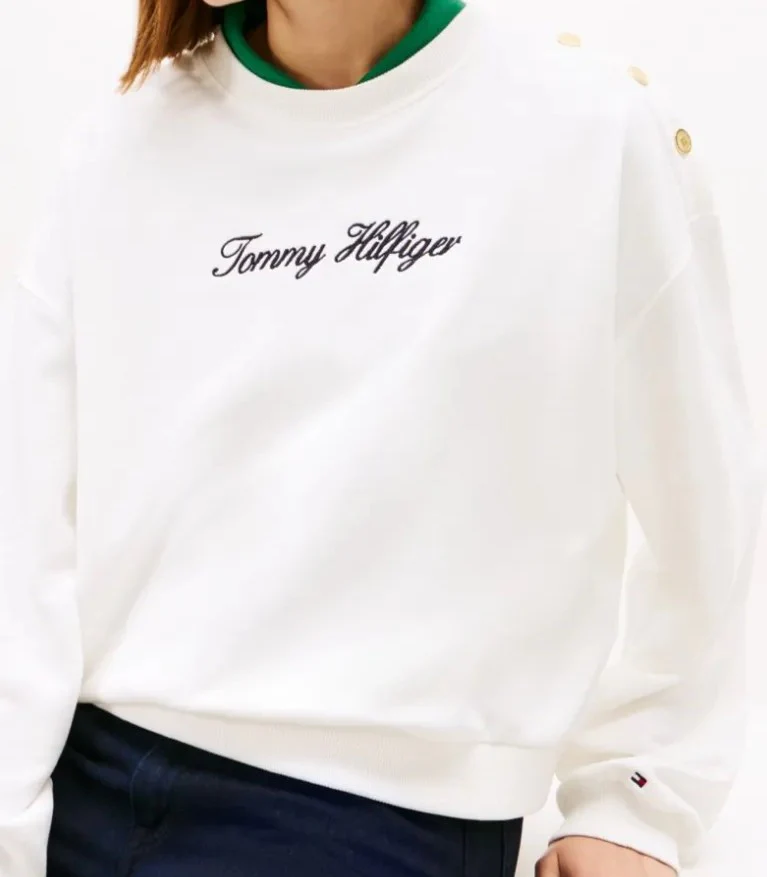 Felpa donna ecrù in cotone - immagine 4