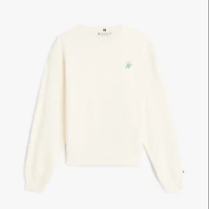 Felpa donna avorio in misto cotone