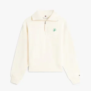 Felpa donna crema in misto cotone