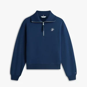 Felpa donna navy in misto cotone