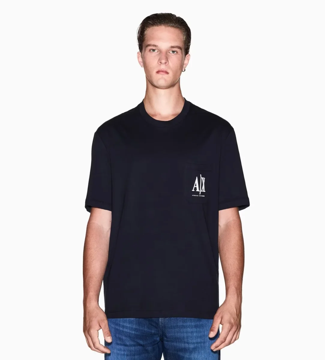 T-shirt uomo navy in cotone - immagine 3