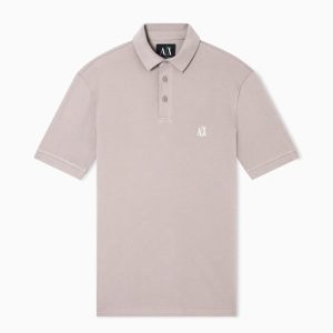 Polo uomo beige in cotone