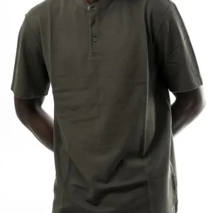 Polo uomo verde militare in cotone