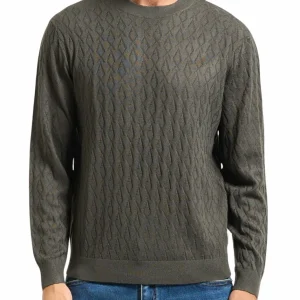 Maglia uomo verde in misto lana