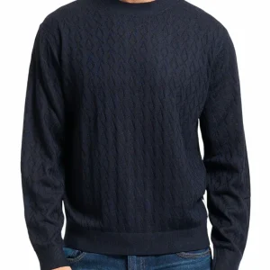 Maglia uomo blu in misto lana