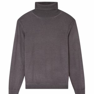 Dolcevita uomo grigio in misto lana