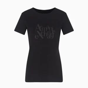 T-shirt donna nera in cotone biologico