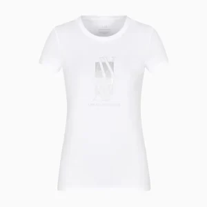 T-shirt donna bianca in cotone