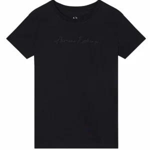 T-shirt donna nera in cotone