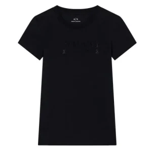 T-shirt donna nera in cotone