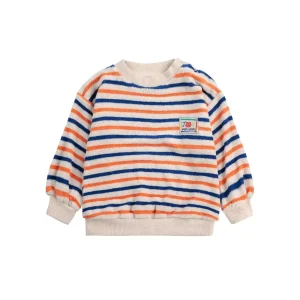 Striped terry cloth sweatshirt